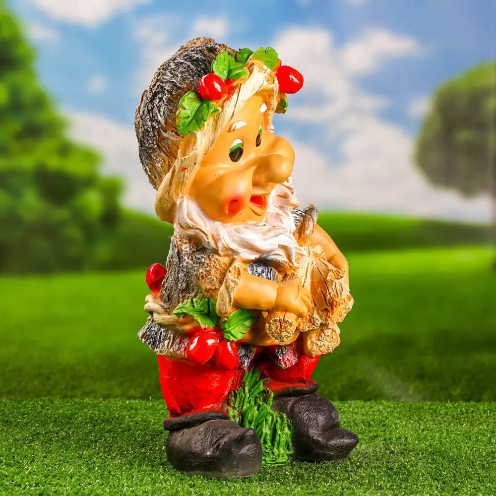 Фото 5 Фигура садовая Гном с охапкой дров Хорошие сувениры гипс 39 x 18 см Фото 5 Фигура садовая Гном с охапкой дров Хорошие сувениры гипс 39 x 18 см