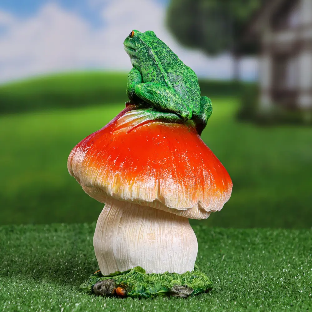 Фото 2 Фигура садовая Гриб с лягушкой Хорошие сувениры полистоун 23 x 14 см Фото 2 Фигура садовая Гриб с лягушкой Хорошие сувениры полистоун 23 x 14 см
