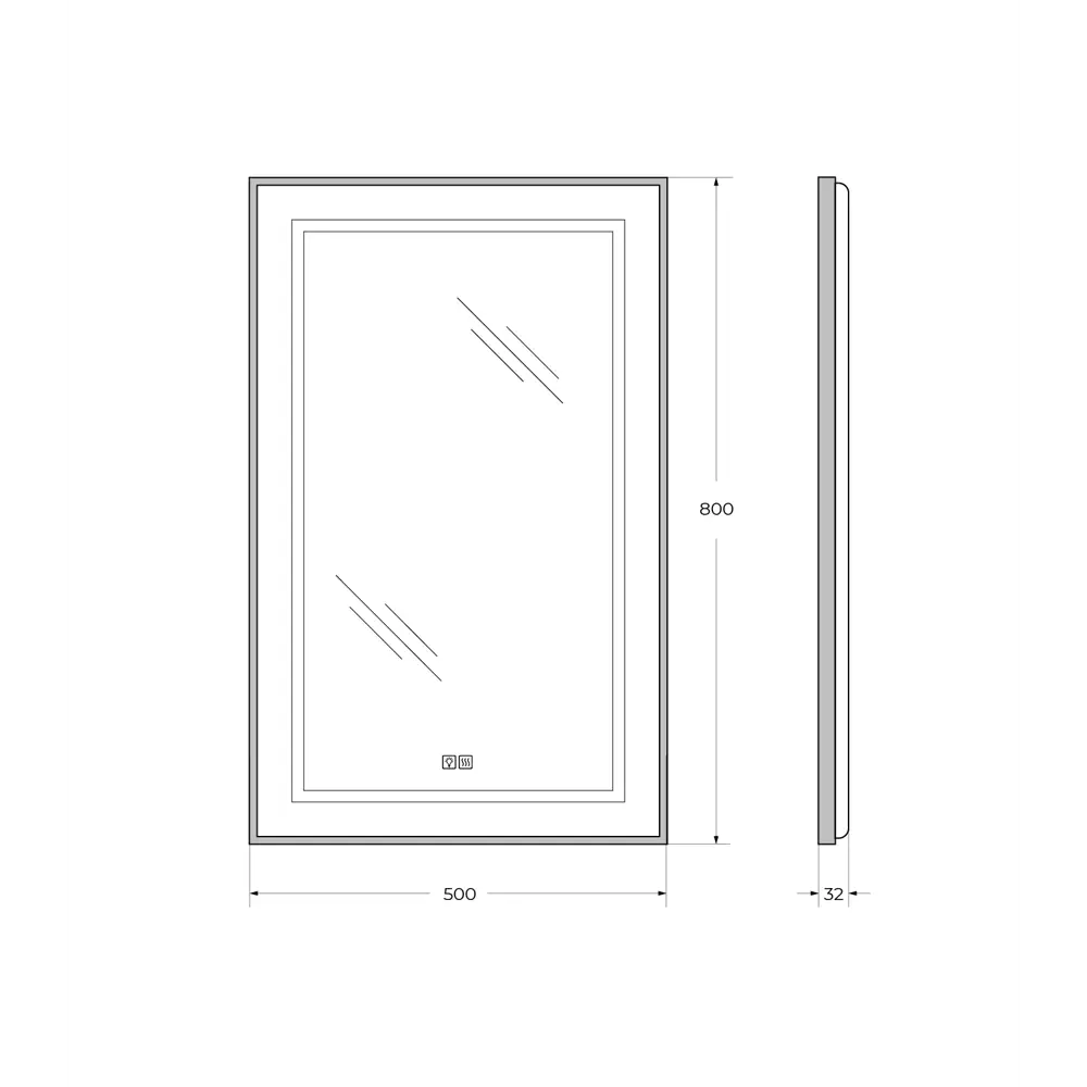 Фото 7 Зеркало для ванной Belbagno Kraft SPC-KRAFT-500-800-LED-TCH-WARM-NERO с подсветкой 50x80см Фото 7 Зеркало для ванной Belbagno Kraft SPC-KRAFT-500-800-LED-TCH-WARM-NERO с подсветкой 50x80см