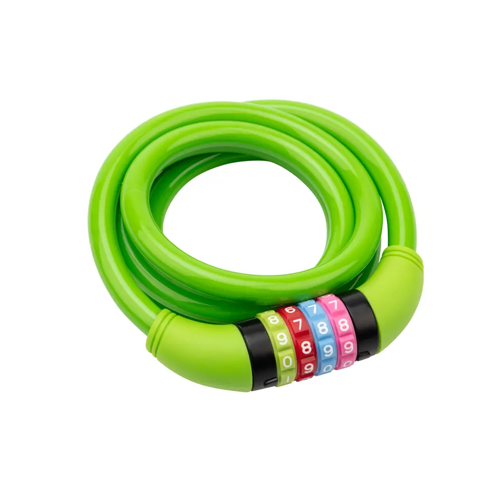 Фото Замок тросовый кодовый взломостойкий для велосипедов и колясок Четыре Сезона 150см зеленый