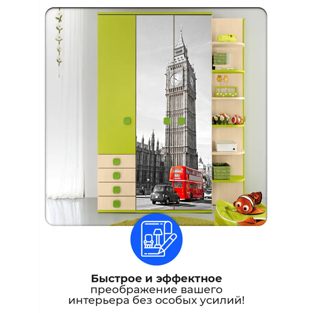 Фото 2 Наклейка для дверей и мебели Wallfix "Древняя архитектура" 95x220 см, W082