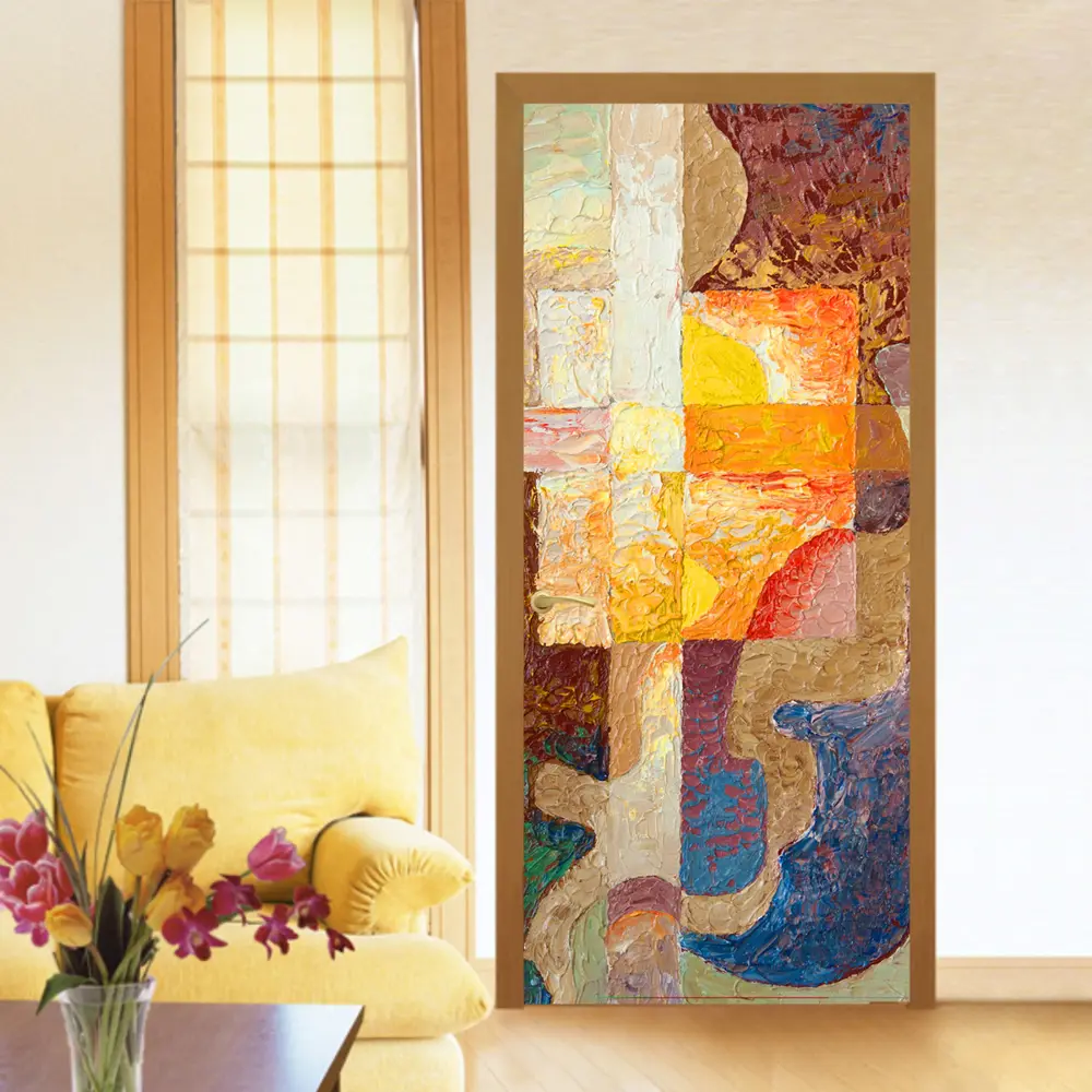 Фото 3 Наклейка для дверей и мебели Wallfix "Березы на розовом фоне" 95x220 см, W224