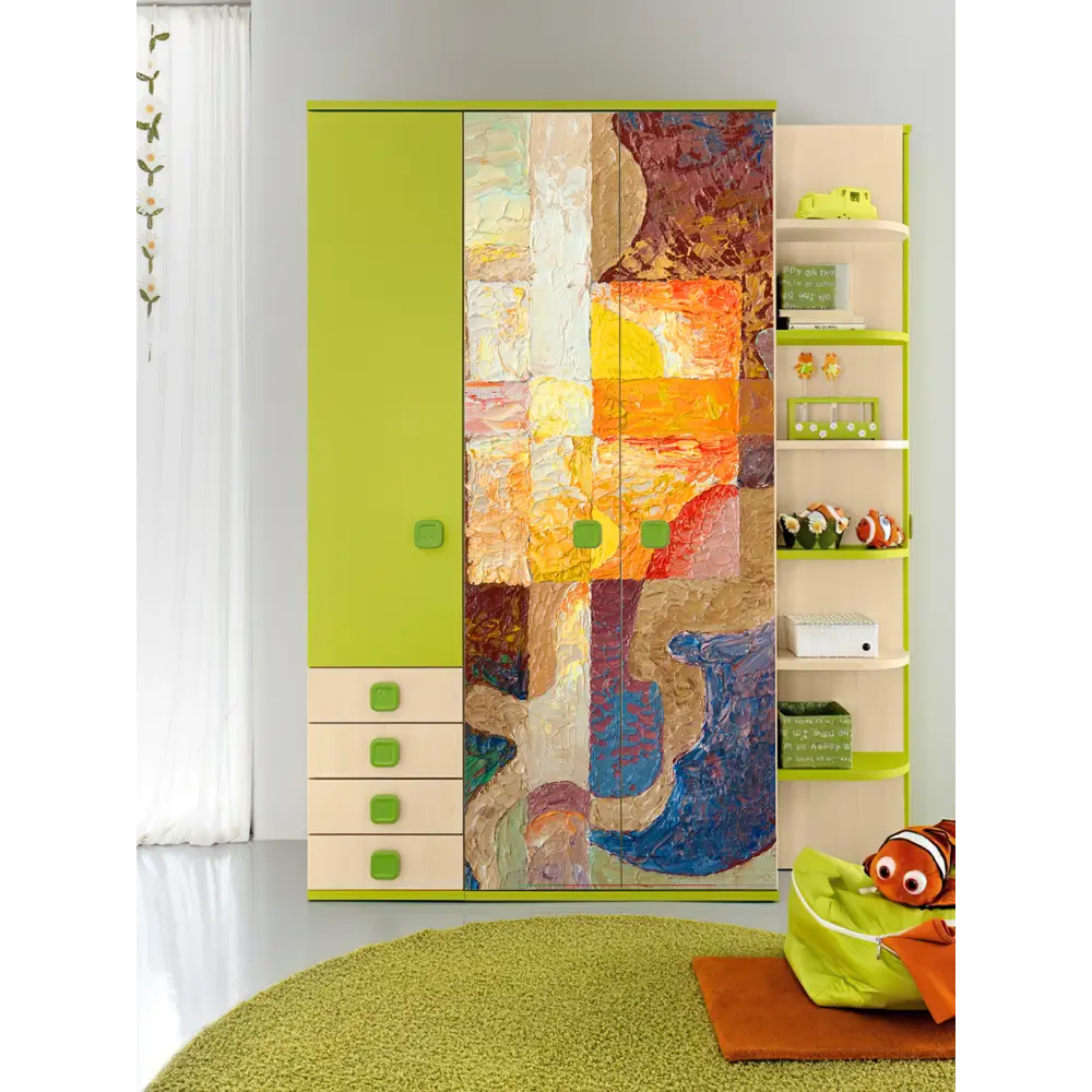 Фото 12 Наклейка для дверей и мебели Wallfix "Березы на розовом фоне" 95x220 см, W224