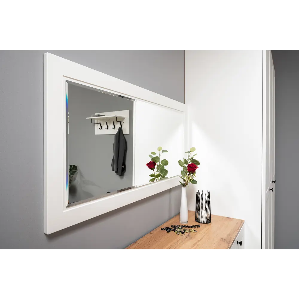 Фото 15 Комплект мебели для прихожей Mobi Остин пр-38-бз 240x230x54 см ЛДСП цвет белый шагрень/дуб крафт золотой