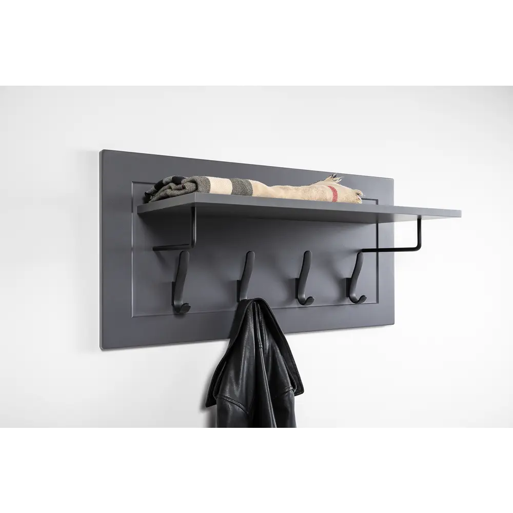 Фото 12 Комплект мебели для прихожей Mobi Остин пр-44-гз 160x210x54 см ЛДСП цвет серый графит/дуб крафт золотой