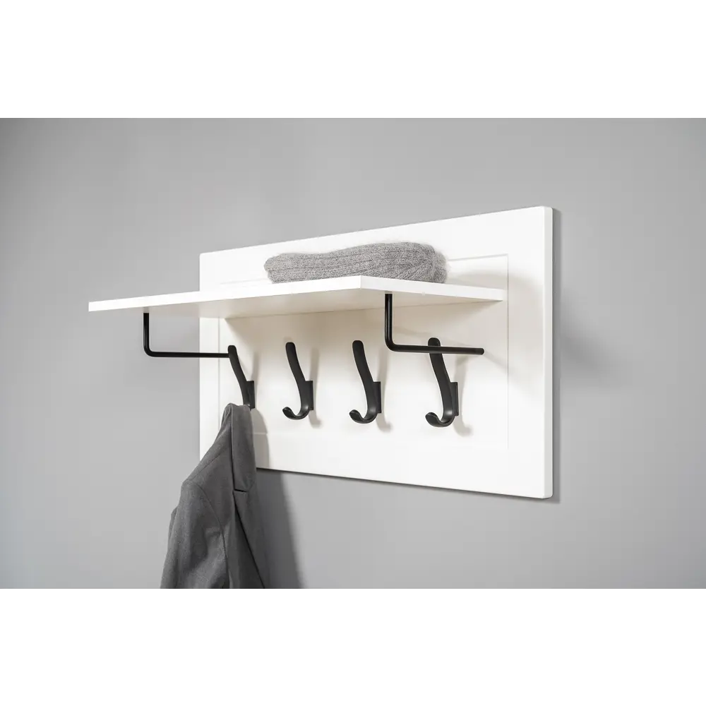 Фото 12 Комплект мебели для прихожей Mobi Остин пр-47-бз 320x230x54 см ЛДСП цвет белый шагрень/дуб крафт золотой