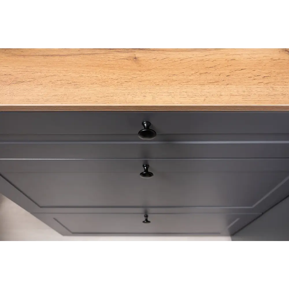 Фото 9 Комплект мебели для прихожей Mobi Остин пр-47-гз 320x230x54 см ЛДСП цвет серый графит/дуб крафт золотой