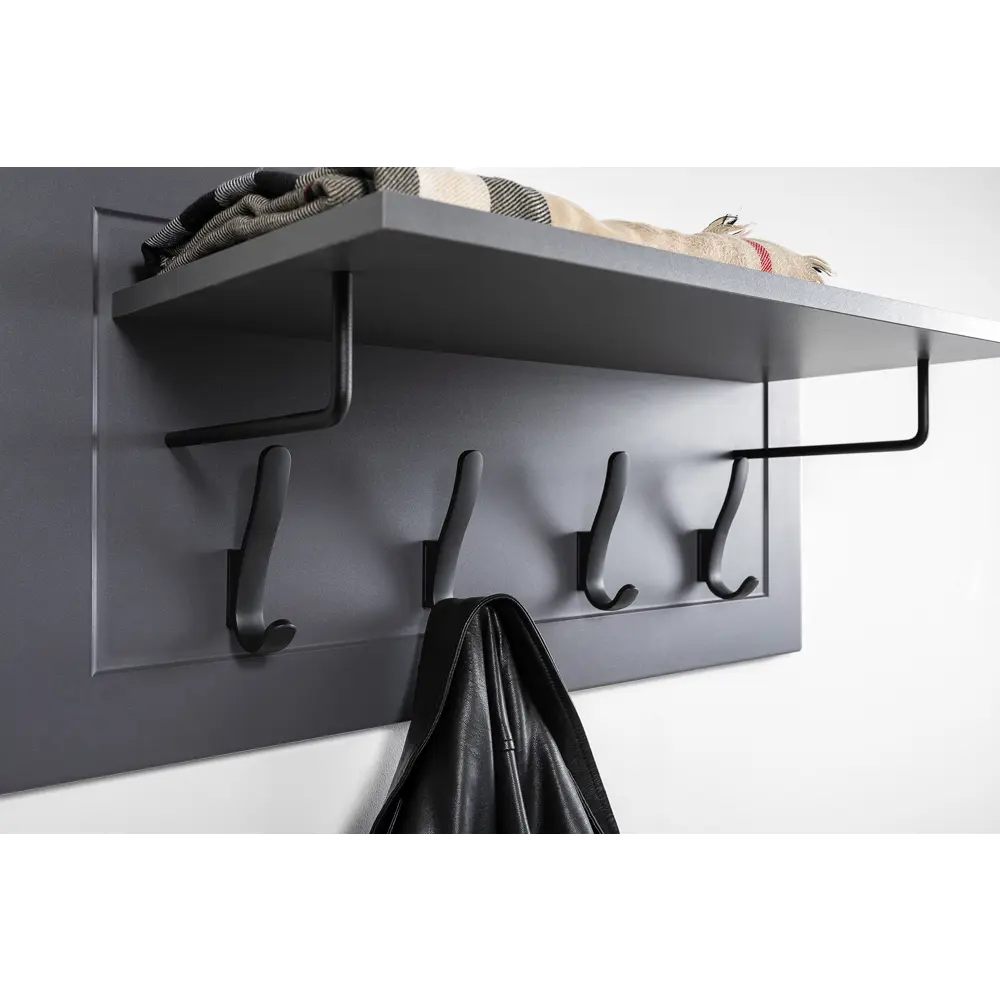 Фото 12 Комплект мебели для прихожей Mobi Остин пр-51-гз 200x230x54 см ЛДСП цвет серый графит/дуб крафт золотой