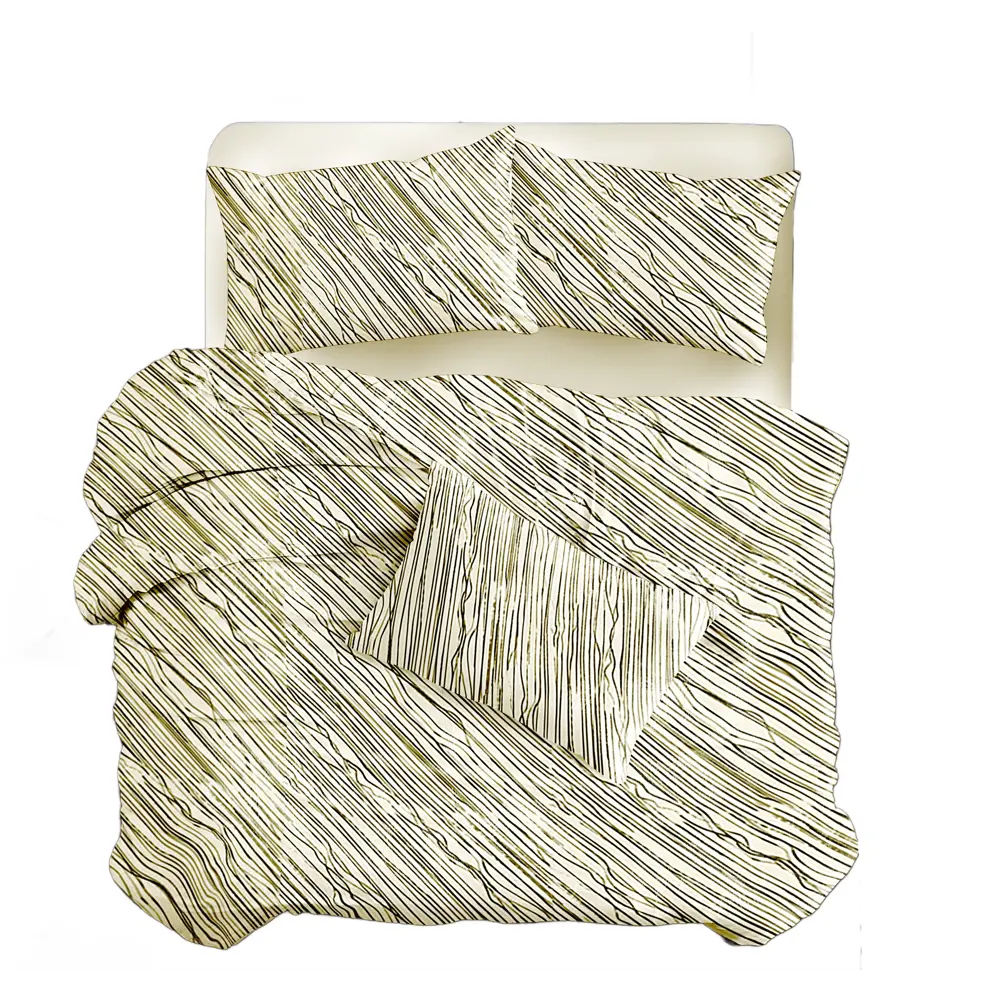 Фото 9 Комплект постельного белья Mona Liza евро тенсель бежево-золотистый