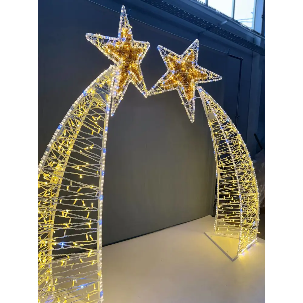 Фото 8 Электрическая светящаяся фигура Эйджи 757585 Полуарка светодиодная Звездочки разноцветный