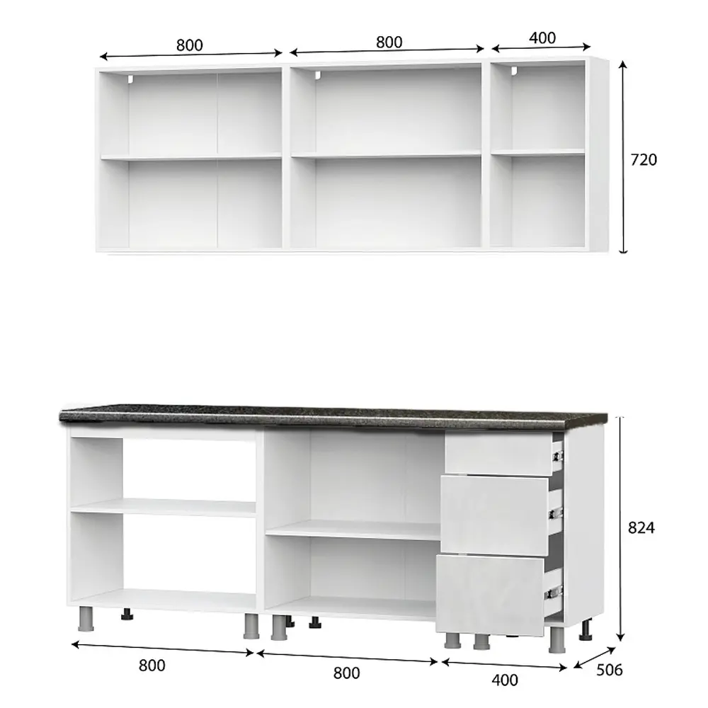 Фото 3 Кухня Модерн Sv-мебель Н143106а 200x217x60 см ЛДСП цвет белый