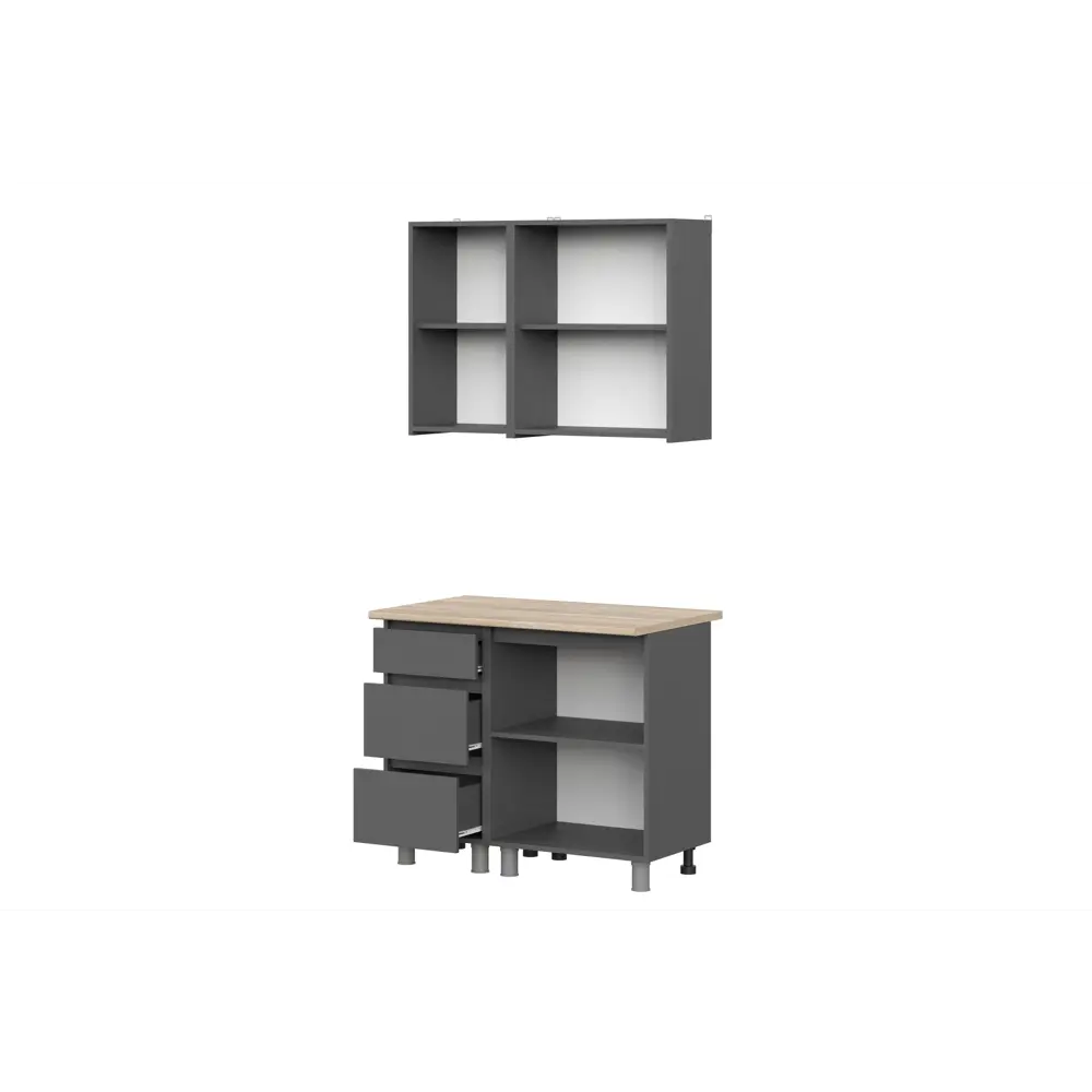 Фото 2 Кухня Денвер Арника 00-00263004а 140x217x60 см ЛДСП цвет графит Фото 2 Кухня Денвер Арника 00-00263004а 140x217x60 см ЛДСП цвет графит