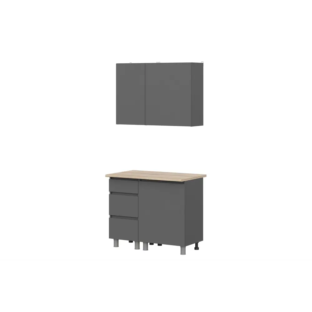 Фото 3 Кухня Денвер Арника 00-00263004а 140x217x60 см ЛДСП цвет графит Фото 3 Кухня Денвер Арника 00-00263004а 140x217x60 см ЛДСП цвет графит