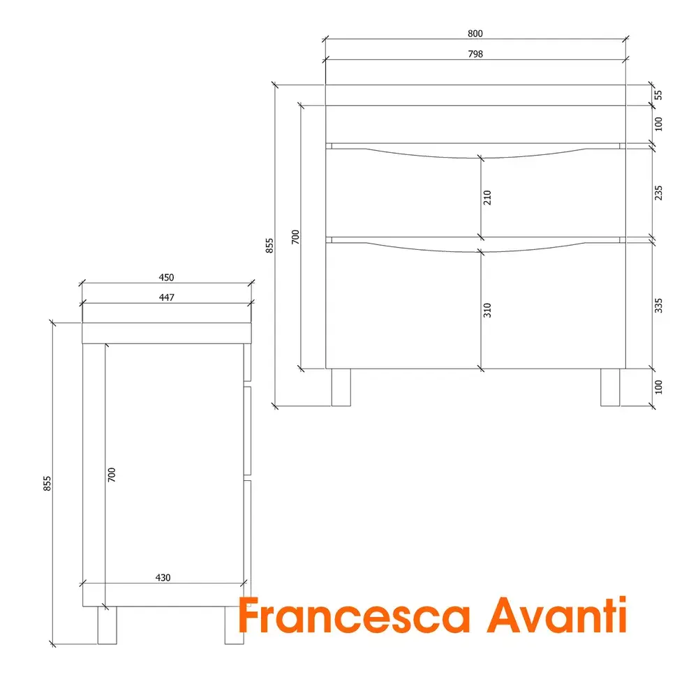 Фото 4 Тумба с раковиной напольная Francesca Avanti Амали 80 см цвет графит бетон Фото 4 Тумба с раковиной напольная Francesca Avanti Амали 80 см цвет графит бетон