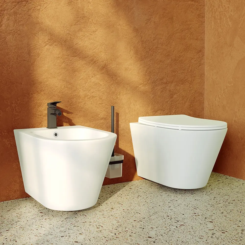 Фото 16 Инсталляция GROHE Solido 5 в 1 QuickFix с клавишей Arena Cosmopolitan (39702000) и унитаз Long 520*365 Vortex Soft-Close белый глянцевый конус