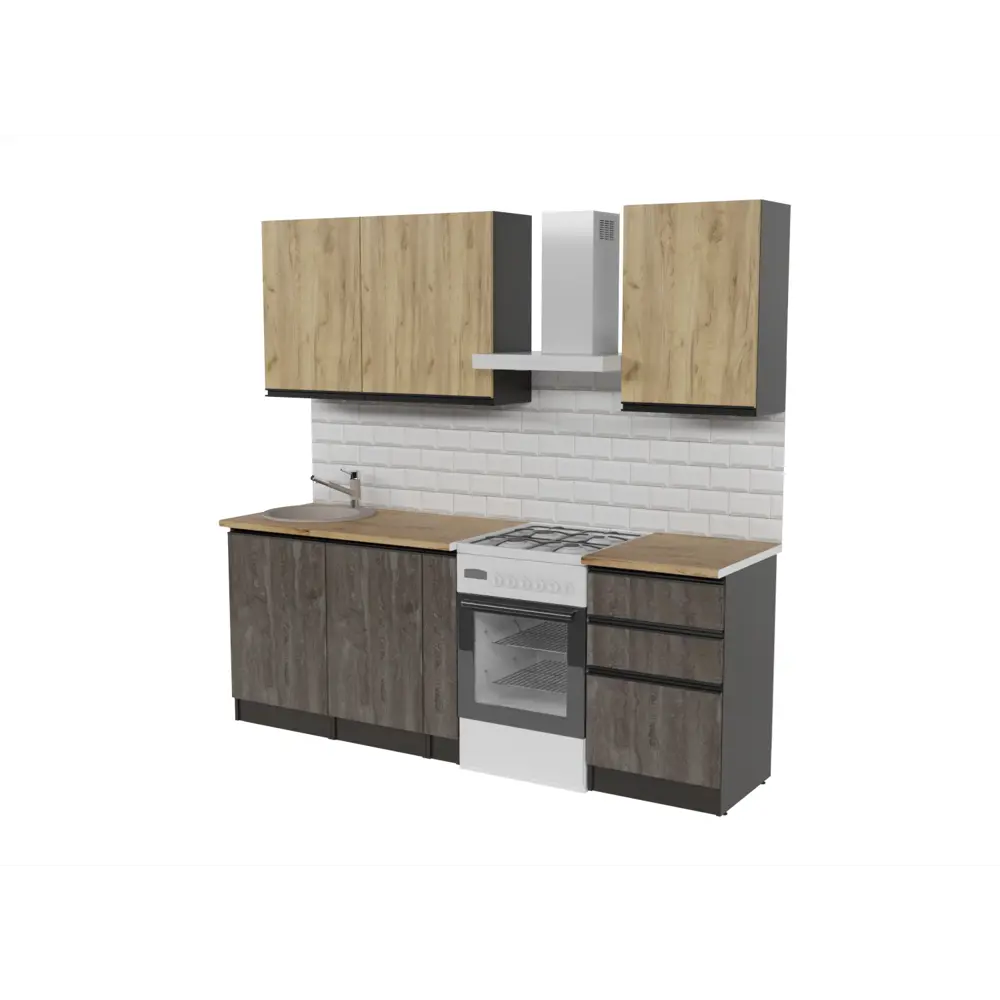 Фото Кухонный гарнитур Стандарт/адажио Герда Адажио стандарт 160x212x60 см ЛДСП цвет бетон графит Фото Кухонный гарнитур Стандарт/адажио Герда Адажио стандарт 160x212x60 см ЛДСП цвет бетон графит