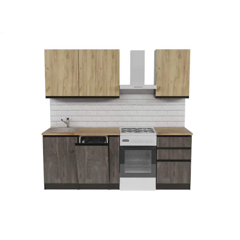 Фото 7 Кухонный гарнитур Стандарт/адажио Герда Адажио стандарт 160x212x60 см ЛДСП цвет бетон графит Фото 7 Кухонный гарнитур Стандарт/адажио Герда Адажио стандарт 160x212x60 см ЛДСП цвет бетон графит