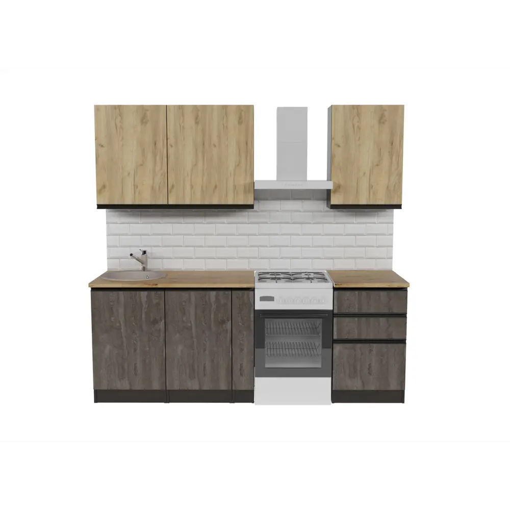 Фото 6 Кухонный гарнитур Стандарт/адажио Герда Адажио стандарт 160x212x60 см ЛДСП цвет бетон графит Фото 6 Кухонный гарнитур Стандарт/адажио Герда Адажио стандарт 160x212x60 см ЛДСП цвет бетон графит