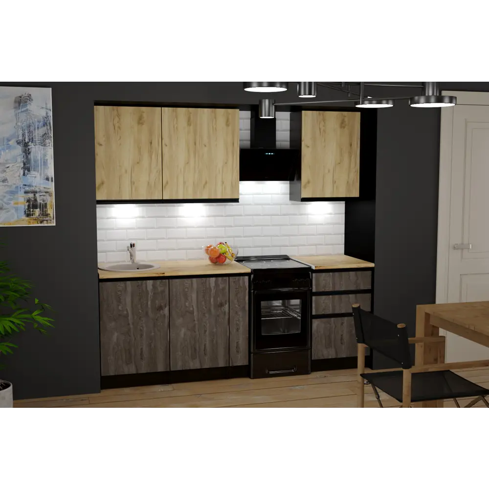 Фото 3 Кухонный гарнитур Стандарт/адажио Герда Адажио стандарт 160x212x60 см ЛДСП цвет бетон графит Фото 3 Кухонный гарнитур Стандарт/адажио Герда Адажио стандарт 160x212x60 см ЛДСП цвет бетон графит