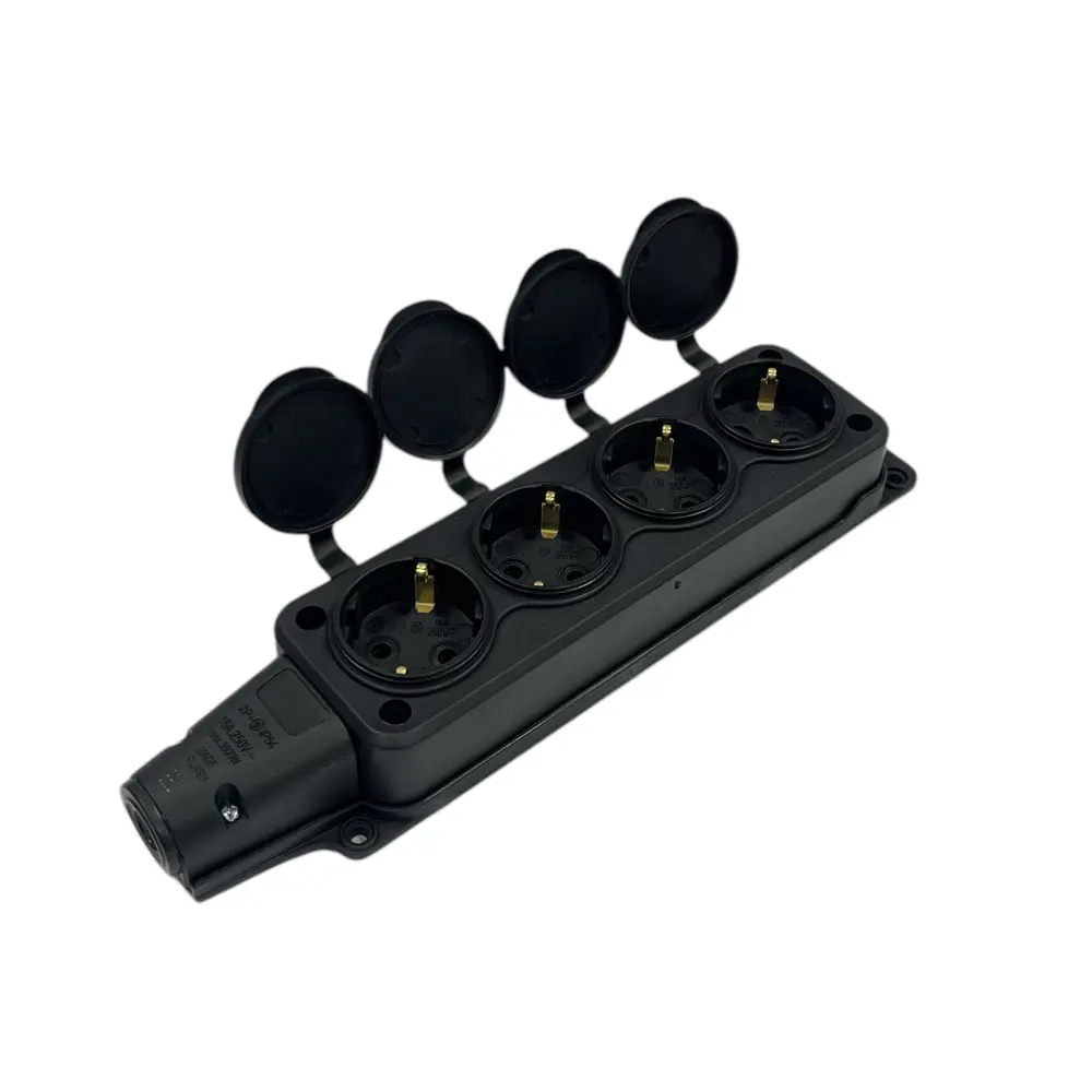 Фото 5 Удлинитель-шнур Itok i-CONNECT-COLOR-SU-KG-325-4-54-7-BLACK-OR 3x2.5 7 м 4 розетки 3500 Вт с заземлением IP54 цвет черно-оранжевый