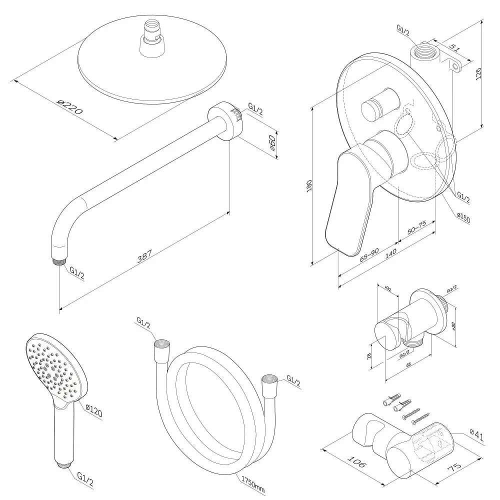 Фото 7 Душевая система скрытого монтажа AM.PM Brava SBBR1RH2CH с тропическим душем цвет хром Фото 7 Душевая система скрытого монтажа AM.PM Brava SBBR1RH2CH с тропическим душем цвет хром