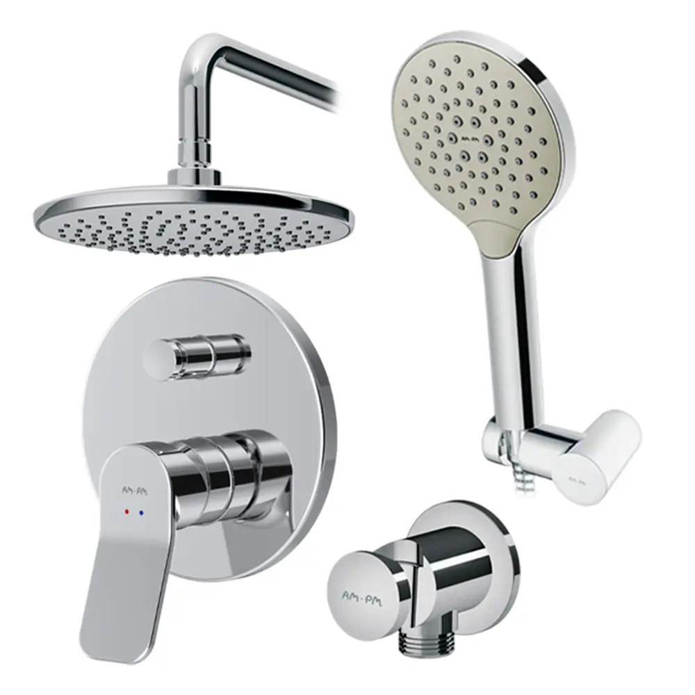 Фото Душевая система скрытого монтажа AM.PM Brava SBBR1RH2CH с тропическим душем цвет хром Фото Душевая система скрытого монтажа AM.PM Brava SBBR1RH2CH с тропическим душем цвет хром