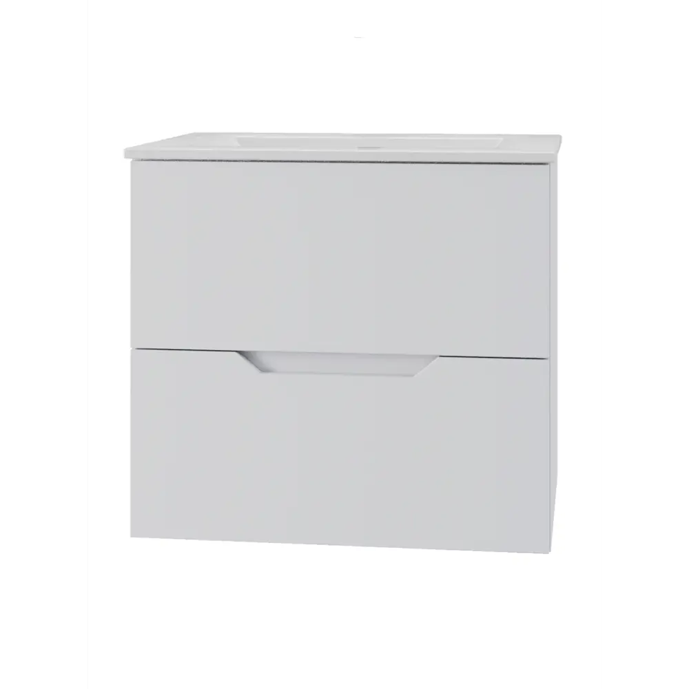 Фото 4 Тумба с раковиной Topline FLIPTU60W-3610W подвесная 60 см цвет белый матовый