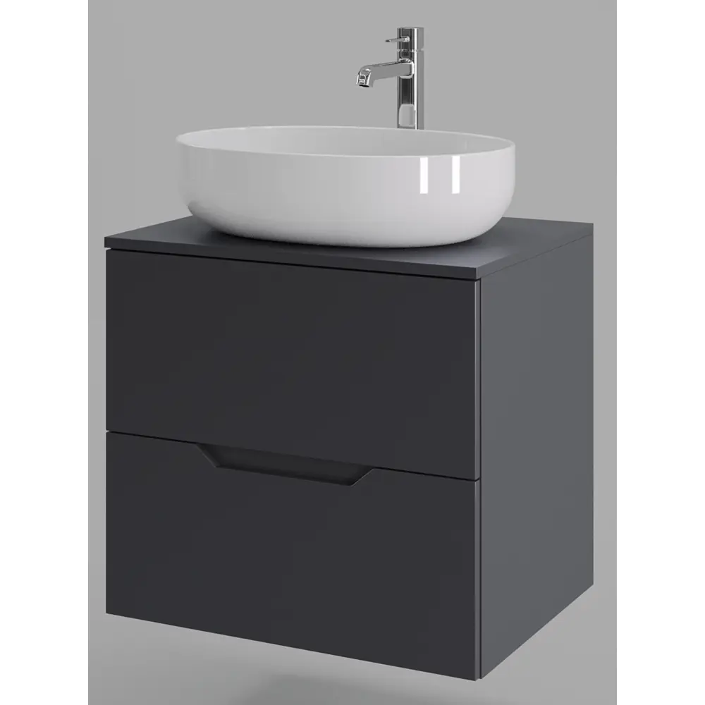 Фото 4 Тумба с раковиной Topline FLIPTUS60G-5520W подвесная 60 см цвет графит/белый Фото 4 Тумба с раковиной Topline FLIPTUS60G-5520W подвесная 60 см цвет графит/белый