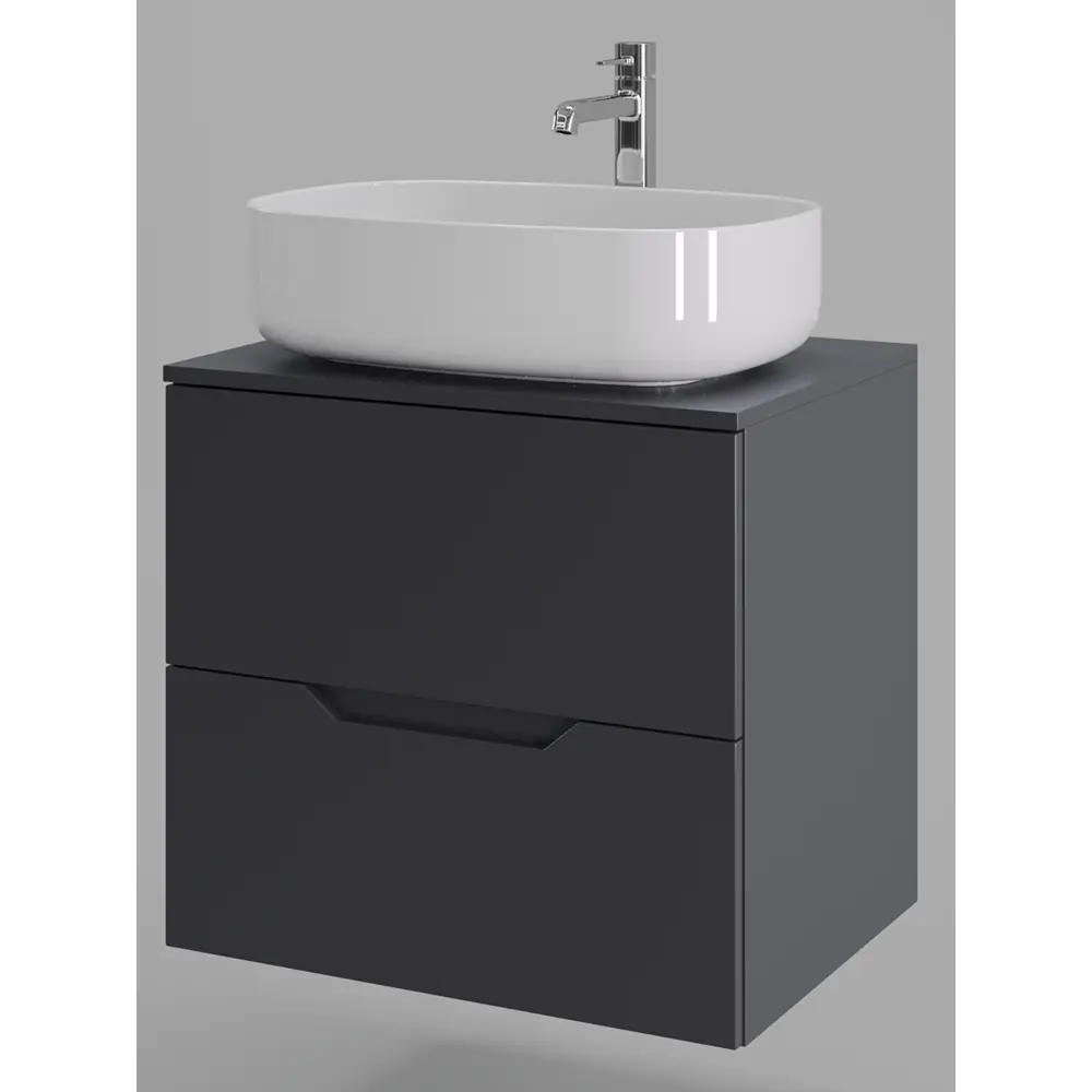 Фото 4 Тумба с раковиной Topline FLIPTUS60G-7540W подвесная 60 см цвет графит/белый Фото 4 Тумба с раковиной Topline FLIPTUS60G-7540W подвесная 60 см цвет графит/белый