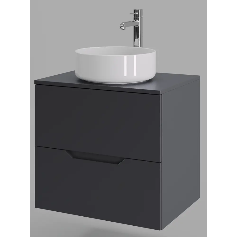 Фото 4 Тумба с раковиной Topline FLIPTUS60G-9360W подвесная 60 см цвет графит/белый Фото 4 Тумба с раковиной Topline FLIPTUS60G-9360W подвесная 60 см цвет графит/белый