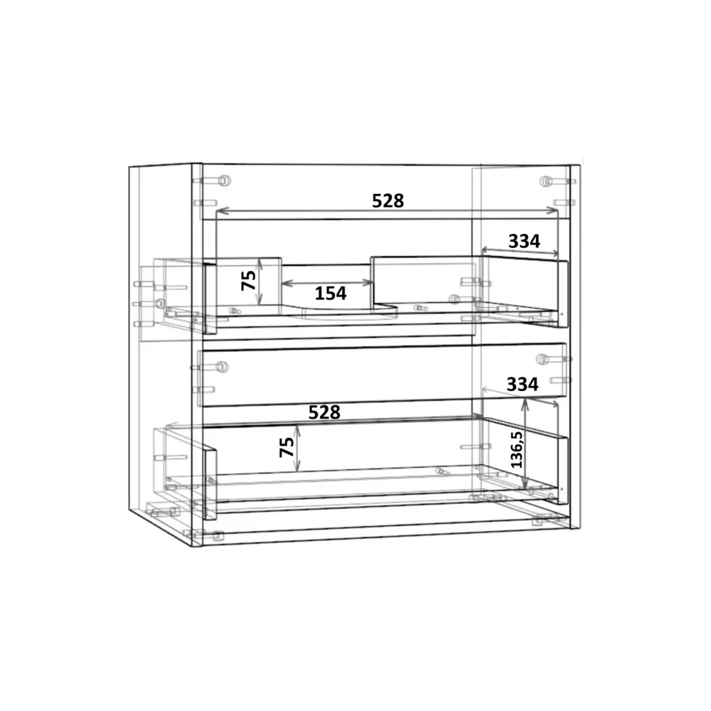 Фото 6 Тумба с раковиной Topline FLIPTUS60L-4500W подвесная 60 см цвет латте/белый