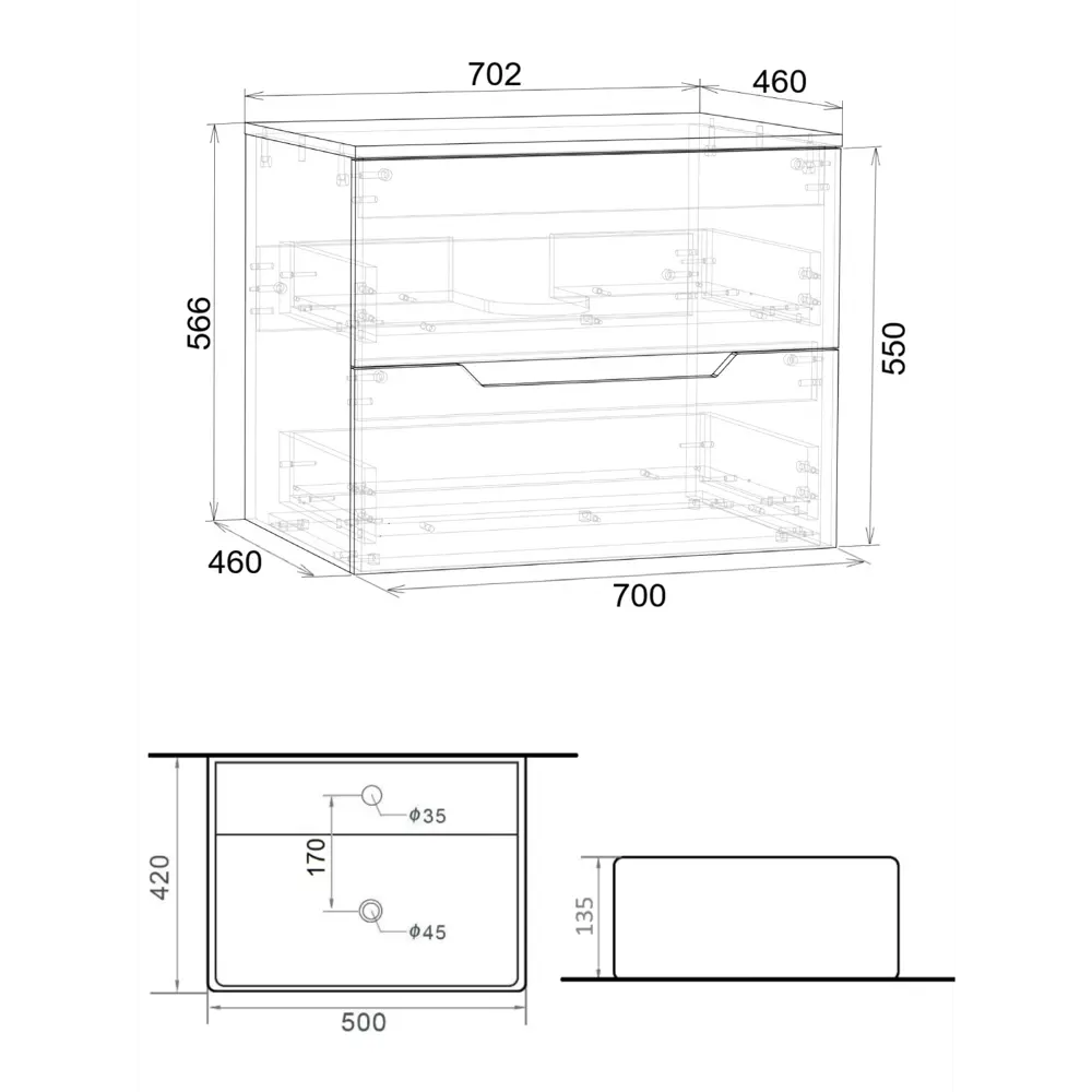 Фото 3 Тумба под раковину подвесная Topline FLIPTUS70W-4500W 70см с раковиной цвет Белый матовый Фото 3 Тумба под раковину подвесная Topline FLIPTUS70W-4500W 70см с раковиной цвет Белый матовый