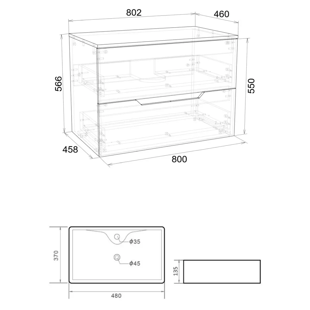 Фото 5 Тумба с раковиной подвесная Topline FLIPTUS80G-1475B 80 см цвет графит матовый Фото 5 Тумба с раковиной подвесная Topline FLIPTUS80G-1475B 80 см цвет графит матовый