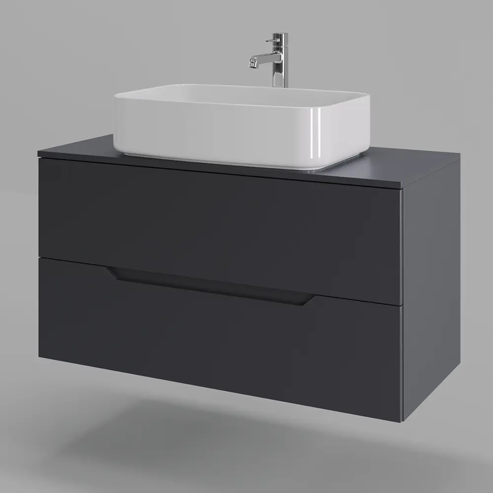 Фото 4 Тумба с раковиной подвесная Topline FLIPTUS100G-7600W 100 см цвет графит/белый Фото 4 Тумба с раковиной подвесная Topline FLIPTUS100G-7600W 100 см цвет графит/белый