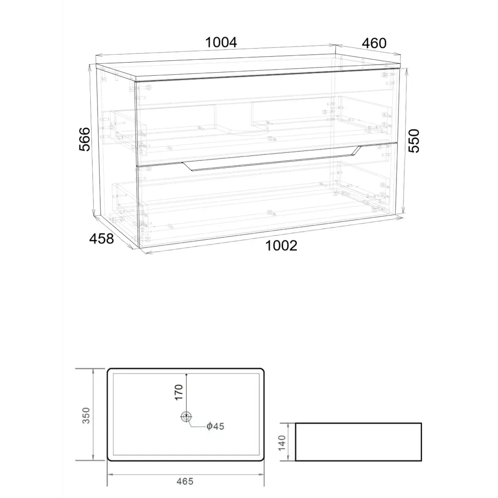 Фото 6 Тумба с раковиной подвесная Topline FLIPTUS100W-2460B 100 см цвет белый/черный Фото 6 Тумба с раковиной подвесная Topline FLIPTUS100W-2460B 100 см цвет белый/черный