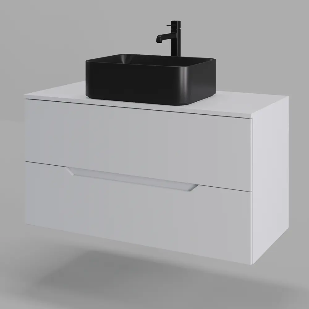 Фото 4 Тумба с раковиной подвесная Topline FLIPTUS100W-2460B 100 см цвет белый/черный Фото 4 Тумба с раковиной подвесная Topline FLIPTUS100W-2460B 100 см цвет белый/черный