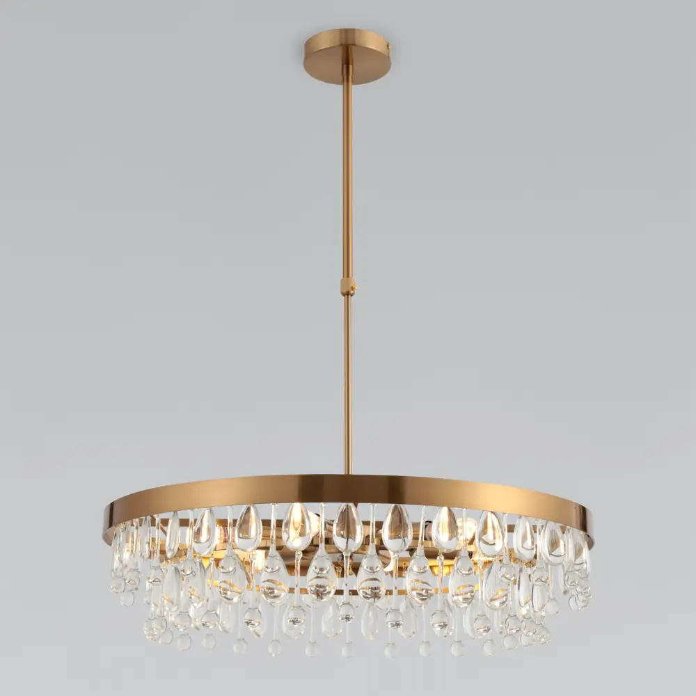 Фото 5 Люстра на штанге Eurosvet 60165/6 A065754 6 ламп 11 м² цвет латунь/прозрачный Фото 5 Люстра на штанге Eurosvet 60165/6 A065754 6 ламп 11 м² цвет латунь/прозрачный