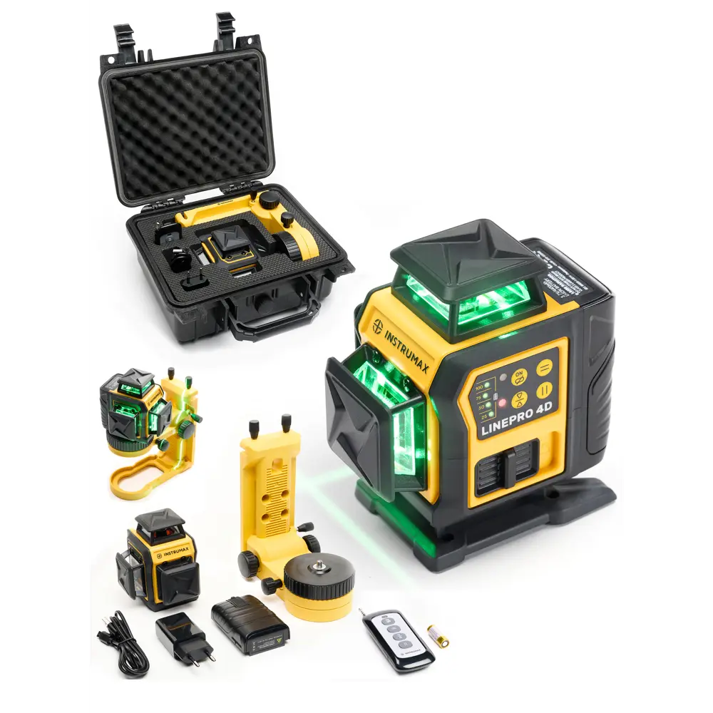 Фото Уровень лазерный Instrumax Linepro 4D Professional Зеленый, дальность до 40 м Фото Уровень лазерный Instrumax Linepro 4D Professional Зеленый, дальность до 40 м
