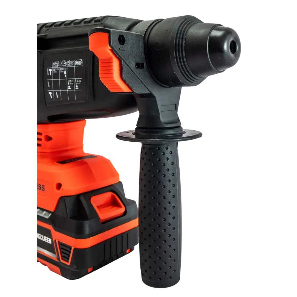 Фото 6 Перфоратор аккумуляторный бесщеточный SDS Plus Kingqueen KQ-2201, 21 В Li-Ion 2x4 Ач, 2 Дж Фото 6 Перфоратор аккумуляторный бесщеточный SDS Plus Kingqueen KQ-2201, 21 В Li-Ion 2x4 Ач, 2 Дж