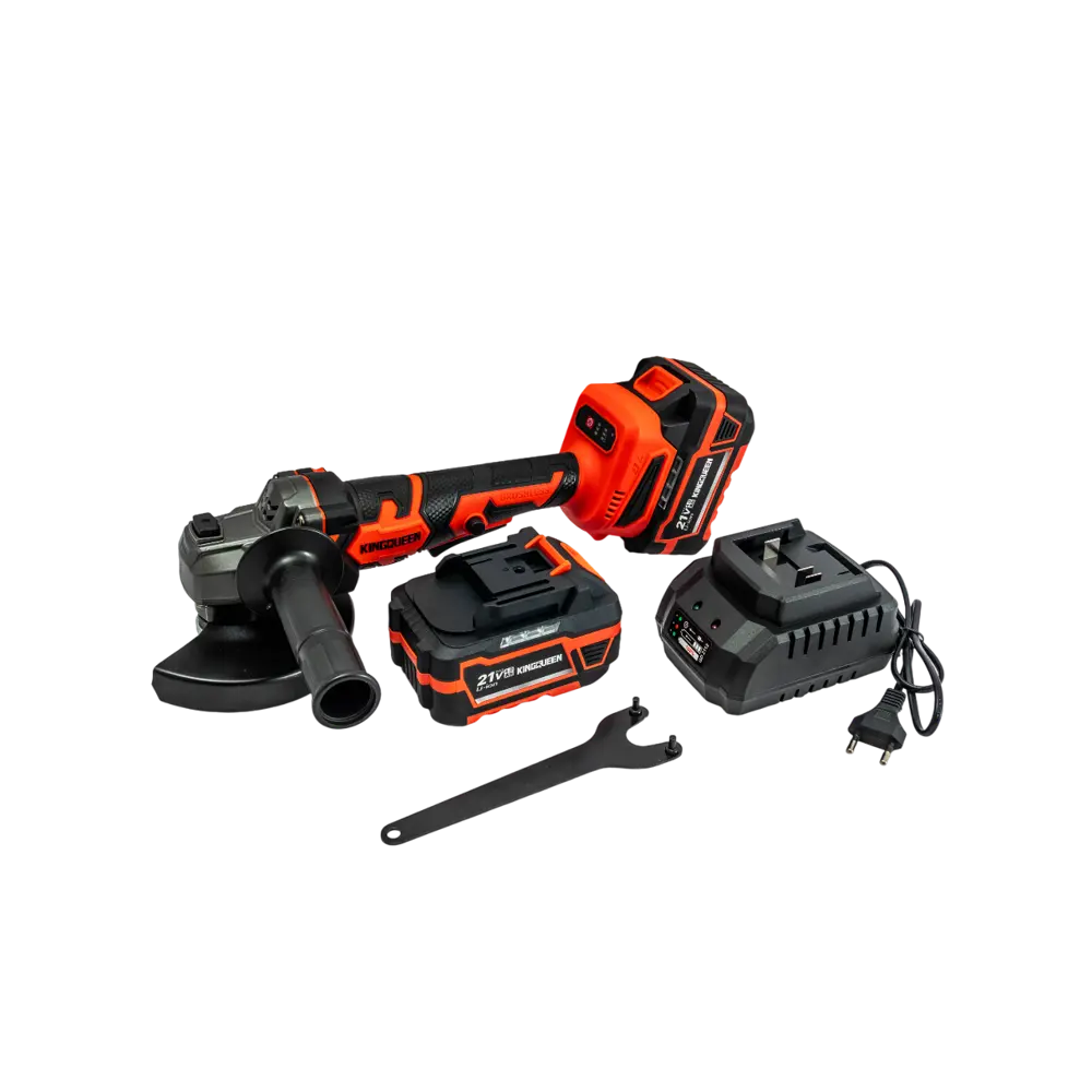 Фото 2 УШМ аккумуляторная бесщеточная Kingqueen KQ-YJ803A, 20 В Li-Ion 2x4 Ач, 125 мм