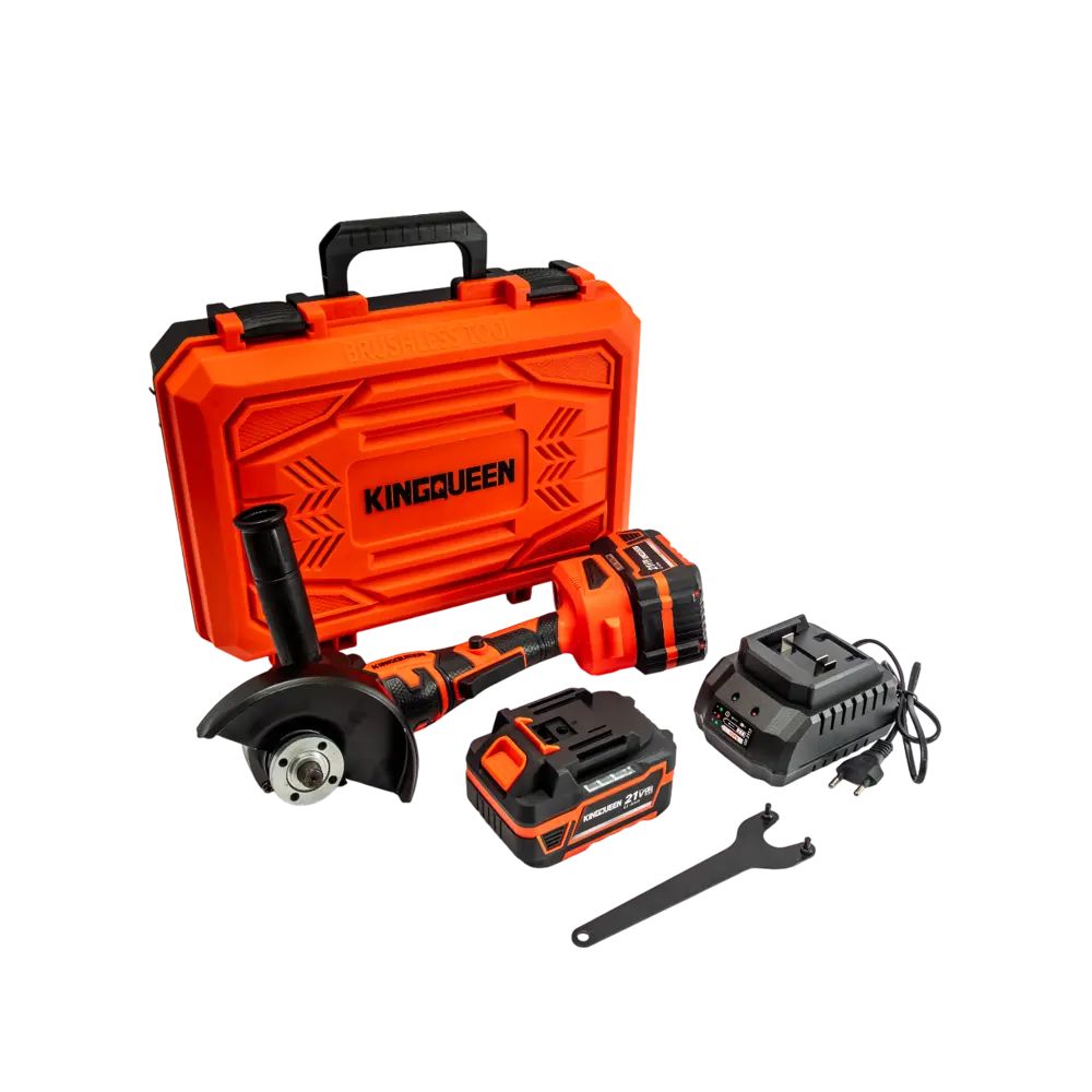 Фото УШМ аккумуляторная бесщеточная Kingqueen KQ-YJ803A, 20 В Li-Ion 2x4 Ач, 125 мм