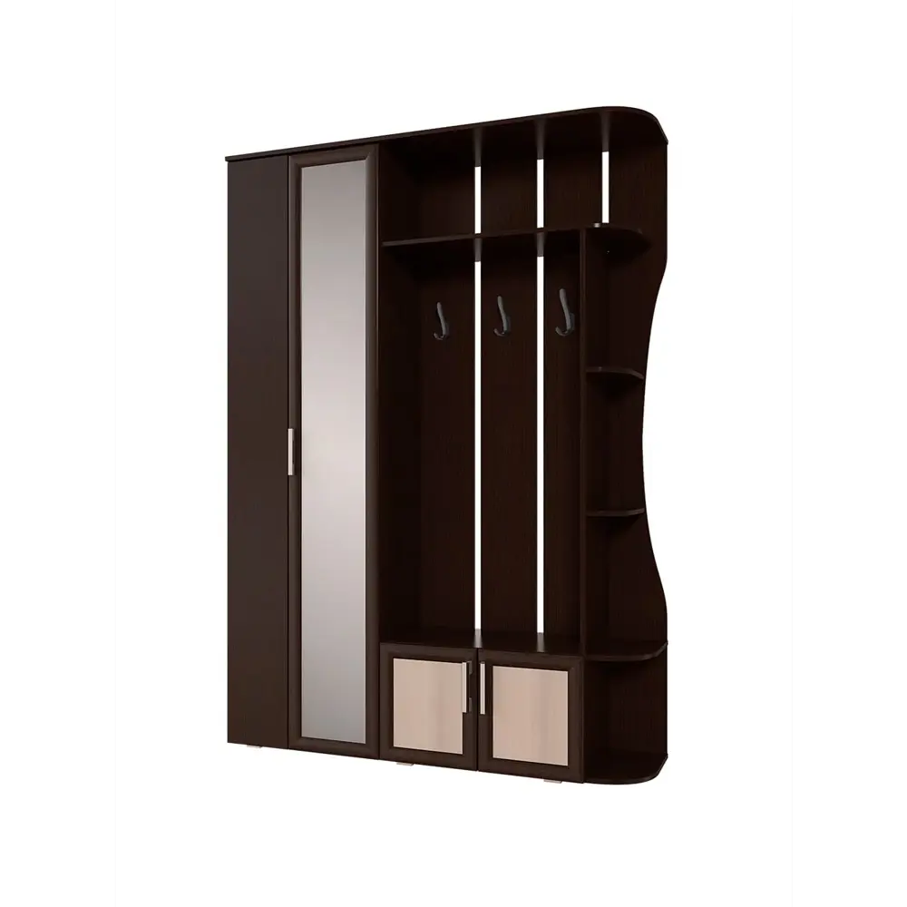 Фото Комплект мебели для прихожей Bts Ксения-1 150x210.2x38.4 см ЛДСП цвет венге/лоредо Фото Комплект мебели для прихожей Bts Ксения-1 150x210.2x38.4 см ЛДСП цвет венге/лоредо