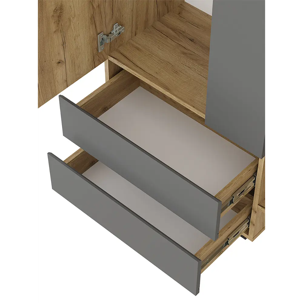 Фото 5 Комплект мебели для прихожей Bts Твист 120.2x202x37.2 см ЛДСП цвет крафт/графит Фото 5 Комплект мебели для прихожей Bts Твист 120.2x202x37.2 см ЛДСП цвет крафт/графит