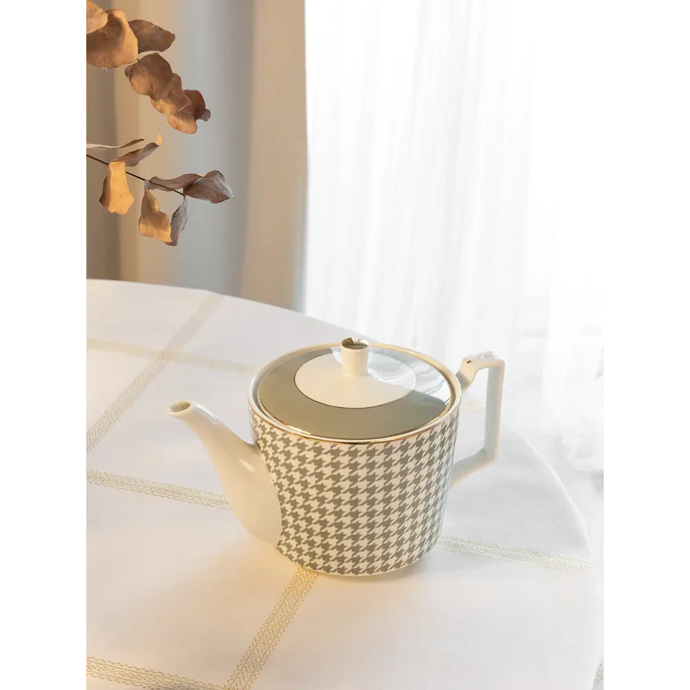 Фото 3 Заварочный чайник 1100 мл Deнастия фарфор цвет серо-зеленый Фото 3 Заварочный чайник 1100 мл Deнастия фарфор цвет серо-зеленый