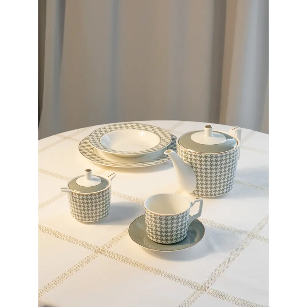 Фото 7 Заварочный чайник 1100 мл Deнастия фарфор цвет серо-зеленый Фото 7 Заварочный чайник 1100 мл Deнастия фарфор цвет серо-зеленый