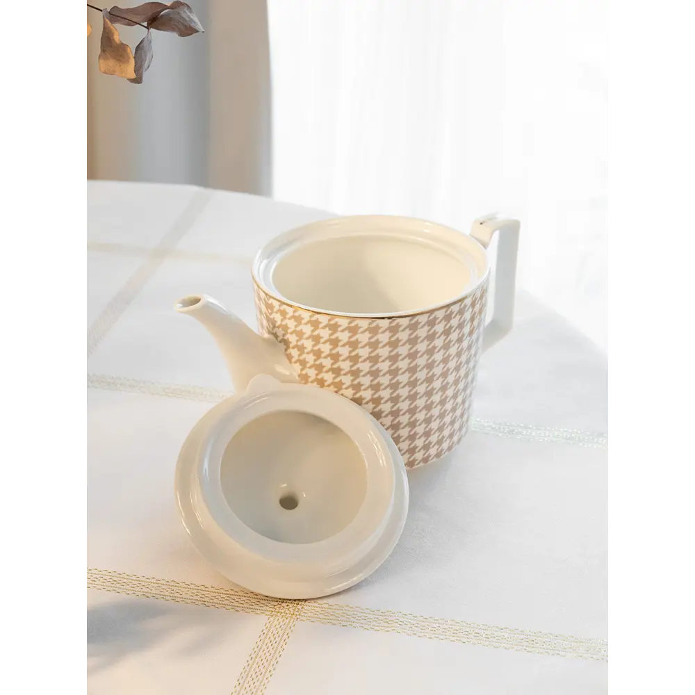 Фото 5 Заварочный чайник 1100 мл Deнастия фарфор цвет бежевый Фото 5 Заварочный чайник 1100 мл Deнастия фарфор цвет бежевый