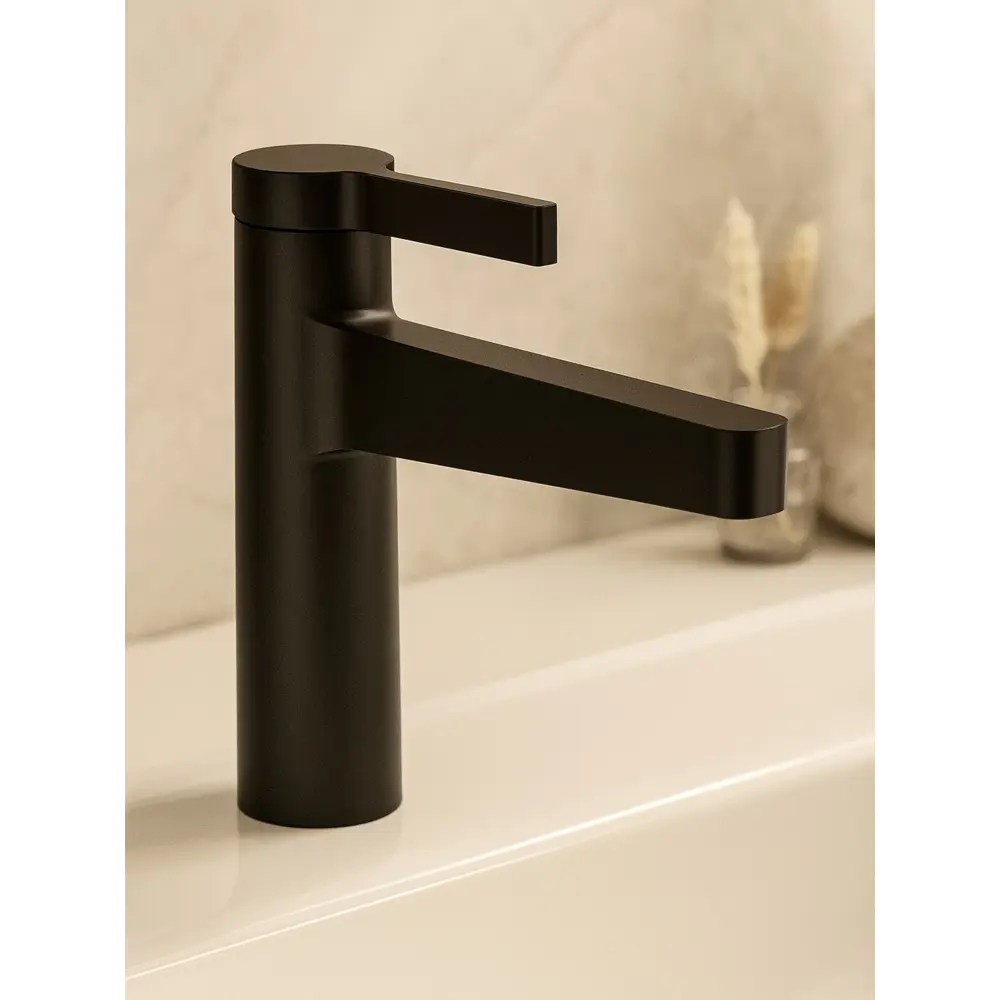 Фото Смеситель для раковины Himixer 1153250MB однорычажный цвет черный матовый Фото Смеситель для раковины Himixer 1153250MB однорычажный цвет черный матовый