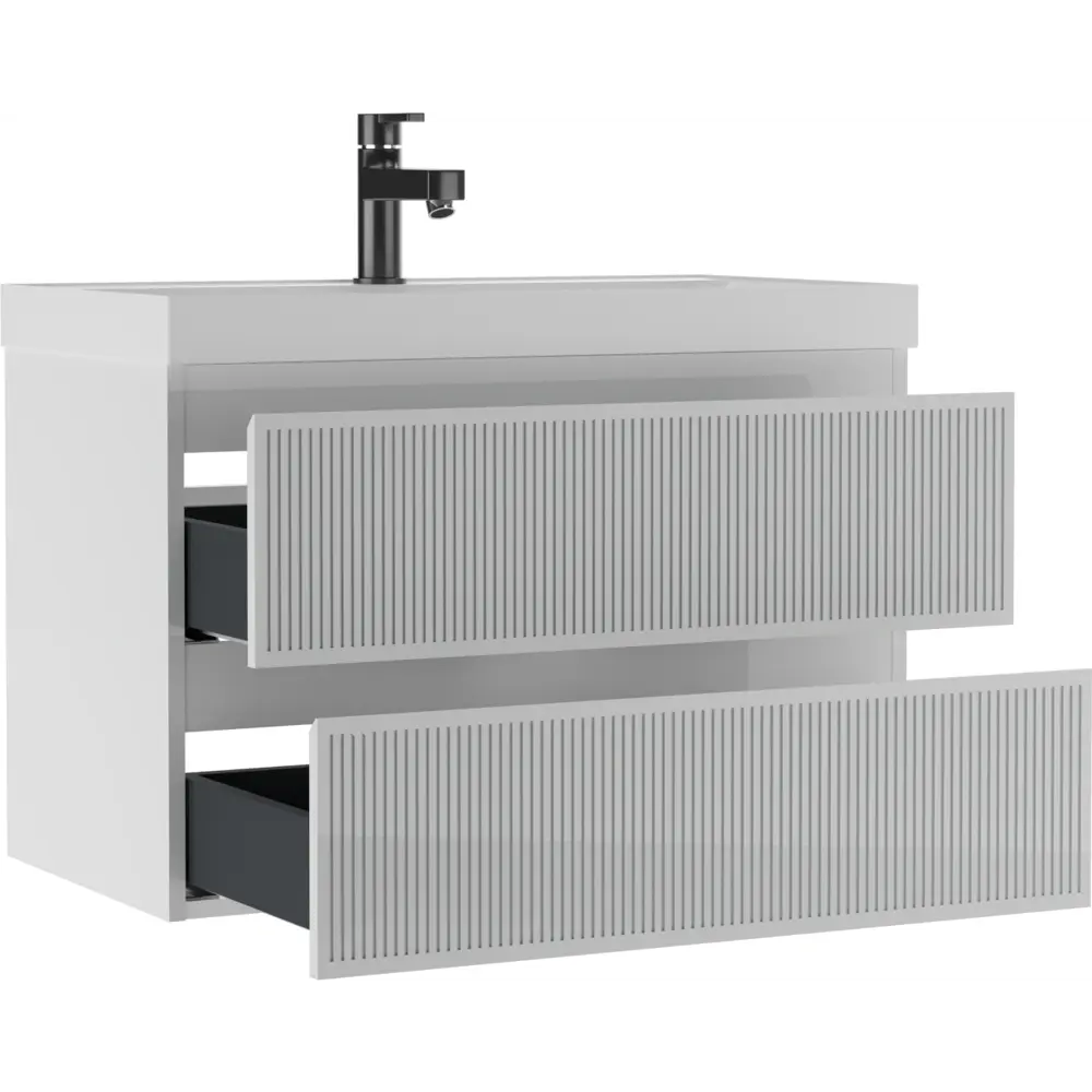 Фото 4 Тумба под раковину подвесная Домино Tower DT2506T 79 см цвет белый Фото 4 Тумба под раковину подвесная Домино Tower DT2506T 79 см цвет белый