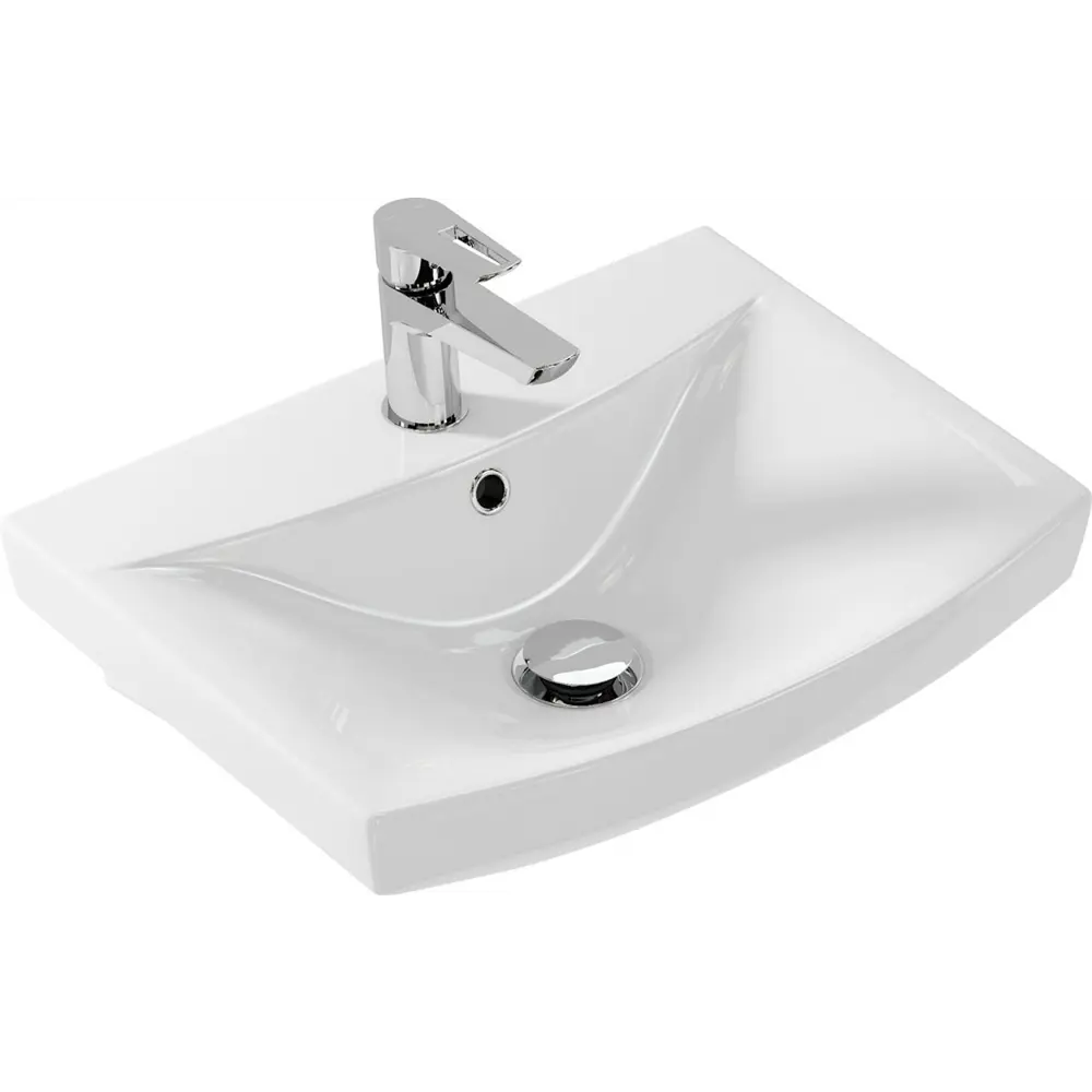 Фото 3 Раковина мебельная Cersanit carina S-UM-CAR50/1-w 50см цвет белый Фото 3 Раковина мебельная Cersanit carina S-UM-CAR50/1-w 50см цвет белый