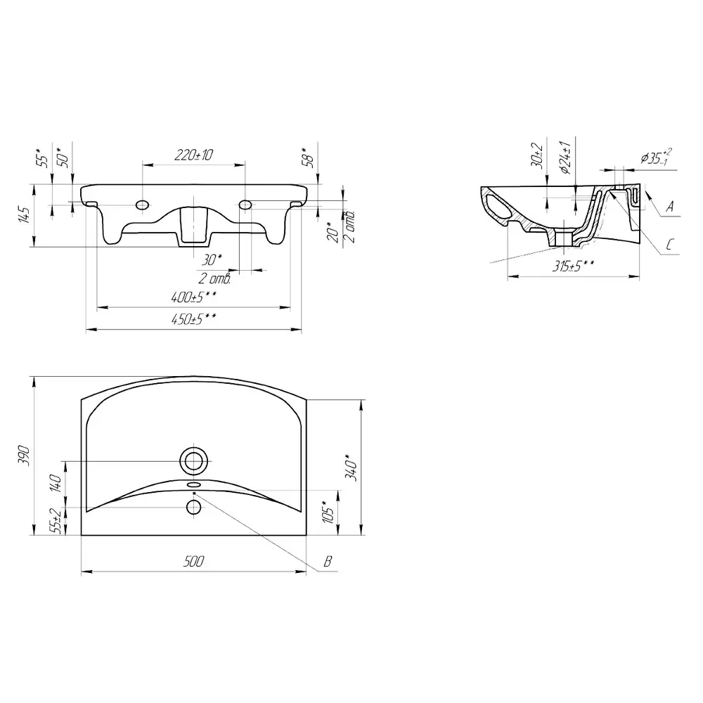 Фото 6 Раковина мебельная Cersanit carina S-UM-CAR50/1-w 50см цвет белый Фото 6 Раковина мебельная Cersanit carina S-UM-CAR50/1-w 50см цвет белый